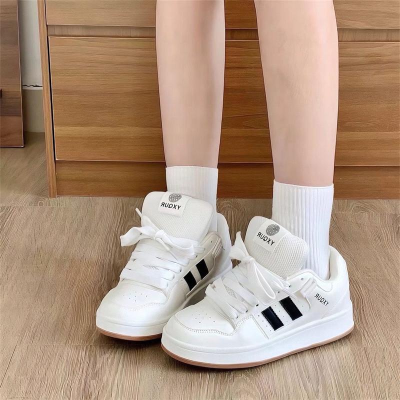 Giày thể nữ snaker 2 vạch fashion phối màu chất da siêu êm - Hàng QC Full Box    Sneaker Shoes