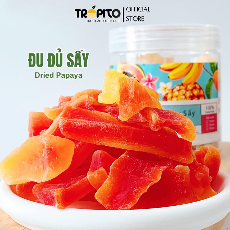 Mứt Đu đủ sấy dẻo không đường vị tự nhiên Trái cây sấy Nhiệt Đới   Food Ăn Vặt