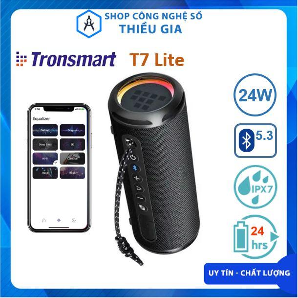  Loa Tronsmart T7 Lite chính hãng Bluetooth 5.3 Chống nước IPX7 Công suất 24W Nghe nhạc 24 giờ Kết nối APP Tronsmart 
