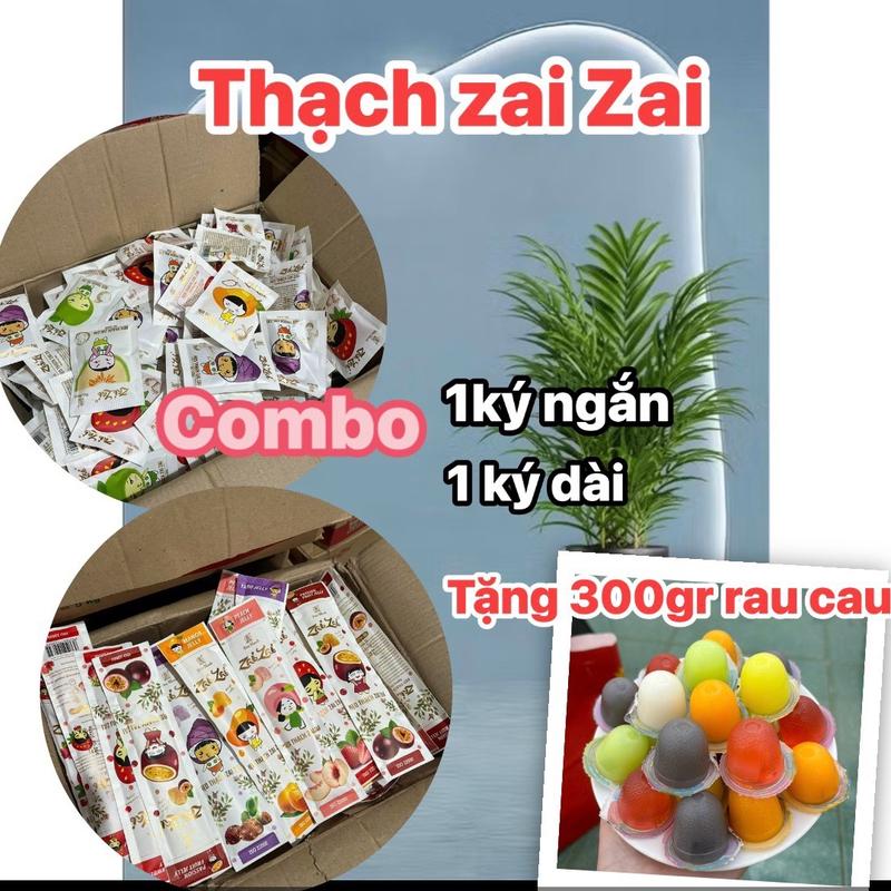 COMBO 2 ký kẹo thạch Zaizai Đức hạnh TẶNG 300 gram rau cau Đức hạnh / ăn vặt / food 1 ky zai zai ngan 1ky zai zai dai 300 gram rau cau