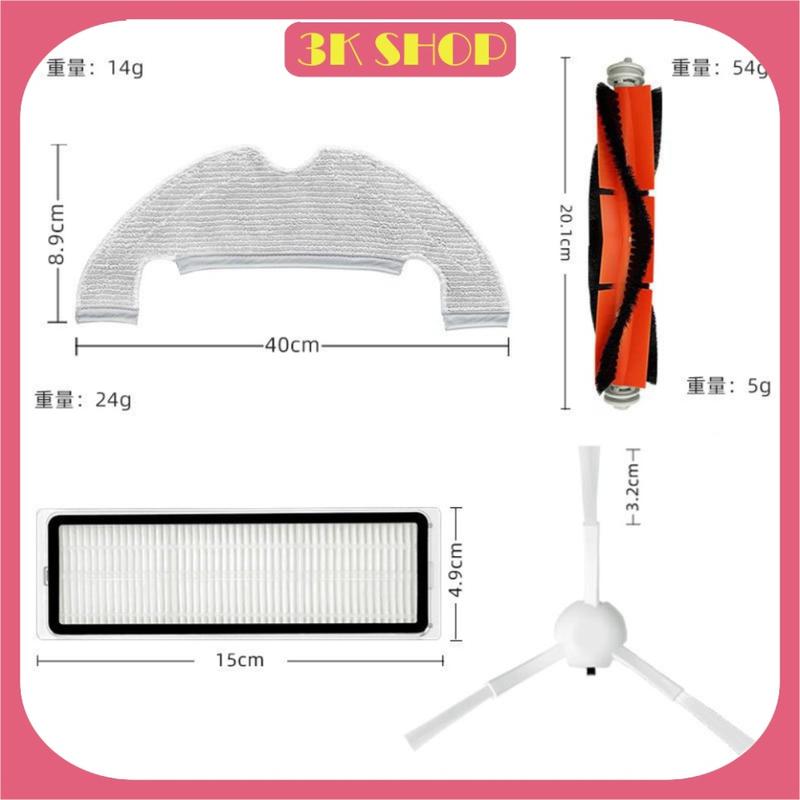 Product Introduction of Phụ kiện Lọc hepa , Khăn, Chổi giữa, Cuộn, Chổi cạnh, Túi rác Robot hút bụi Xiaomi Dreame Mop 2 Ultra, STYTJ05ZM , 94
