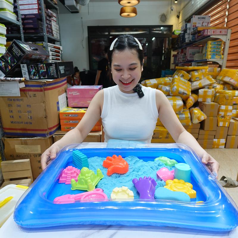 Cát Động Lực Cao Cấp Siêu An Toàn Cho Bé Kèm Phao, Bơm, Khuôn To