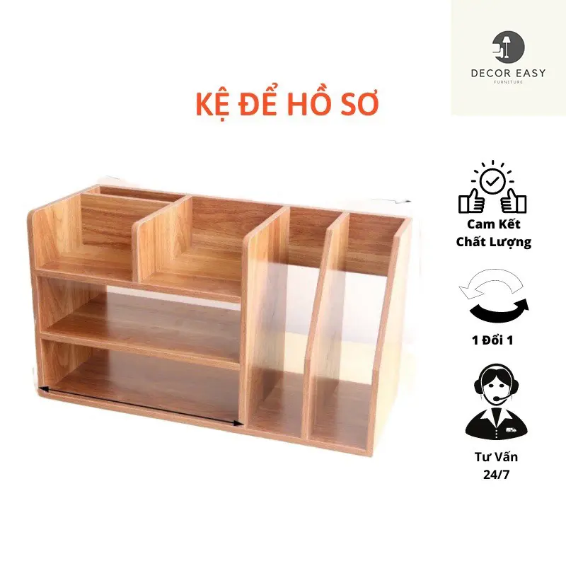 Kệ Sách Hồ Sơ Đa Năng Nhiều Ngăn Lắp Ghép - Giá Sách Để Bàn