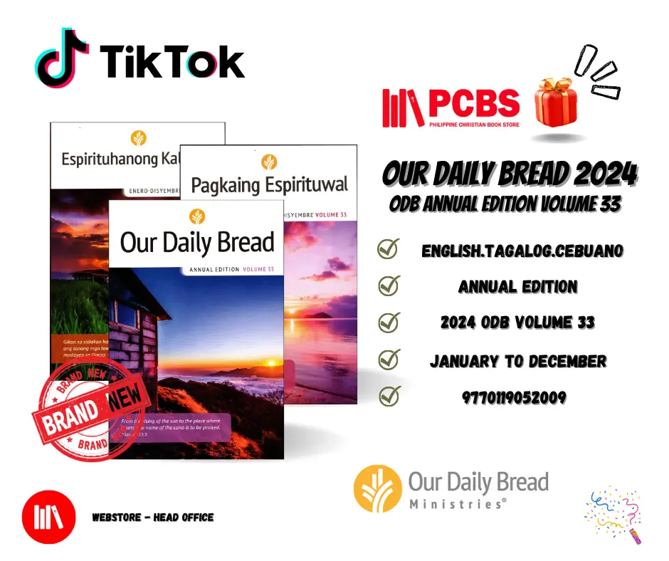 PCBS Our Daily Bread 2024 Small Volume 33 (ENGLISH/TAGALOG/CEBUANO) Daily Devotional ODB 2024 Annual Edition