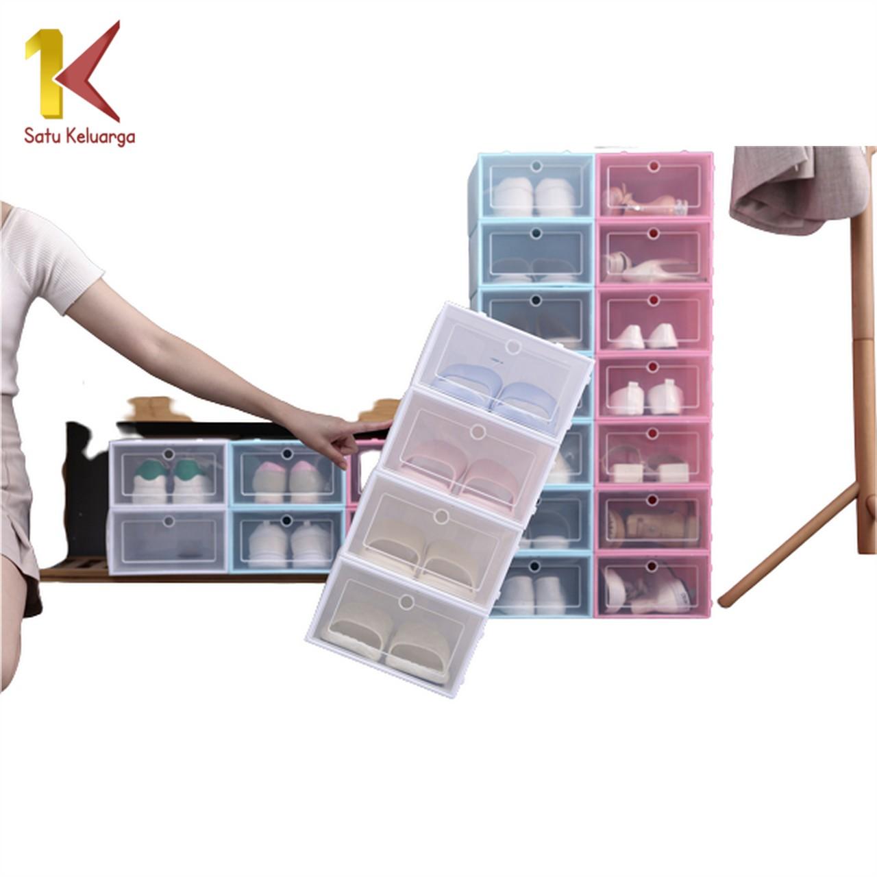 [COD] SK C544 Kotak Sepatu Plastik Lipat Transparan Tebal Serbaguna Dapat disesuaikan