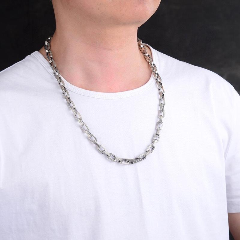 Product Introduction of Vòng cổS925 Sterling Màu bạc rắn, họa tiết Tangcao cá nhân hóa châu Âu và Mỹ, retro, Đơn giản, độc đoán, Hip Hop 6