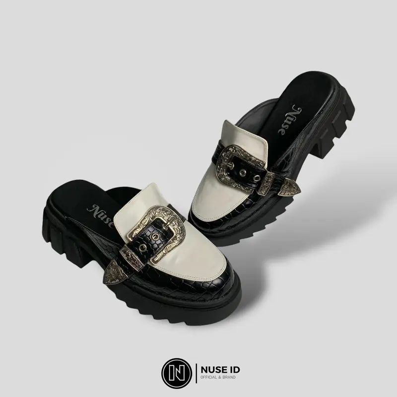 Nuse Id - Mules sandal wedges wanita tinggi 6cm 36-41 Toraja 0