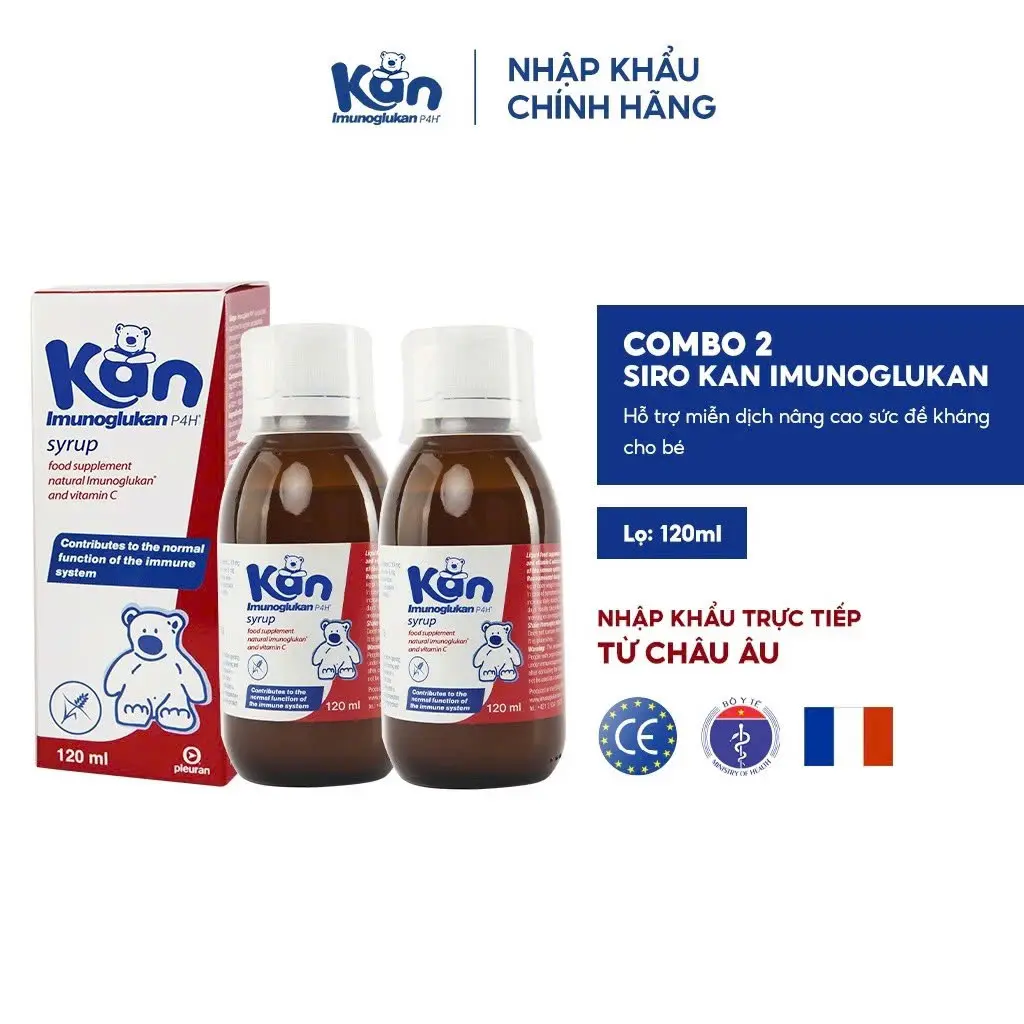 Siro Kan Tăng cường hệ miễn dịch, nâng cao đề kháng cho bé - lọ 120ml