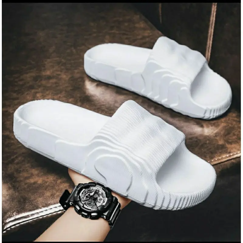 Sandal Slop Putih Hitam Polos Remaja Dewasa Anti Licin Dan Tidak Bau UKURAN 36-44 Shoes Pria Sendal Selop