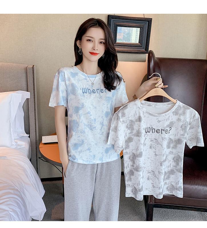 Product Introduction of M58 Embroidered Short Sleeve T-shirt Women's Loose Bottoming Shirt Large Size Top 2022 New Spring and Summer New Ins Fashion Half Sleeve 7