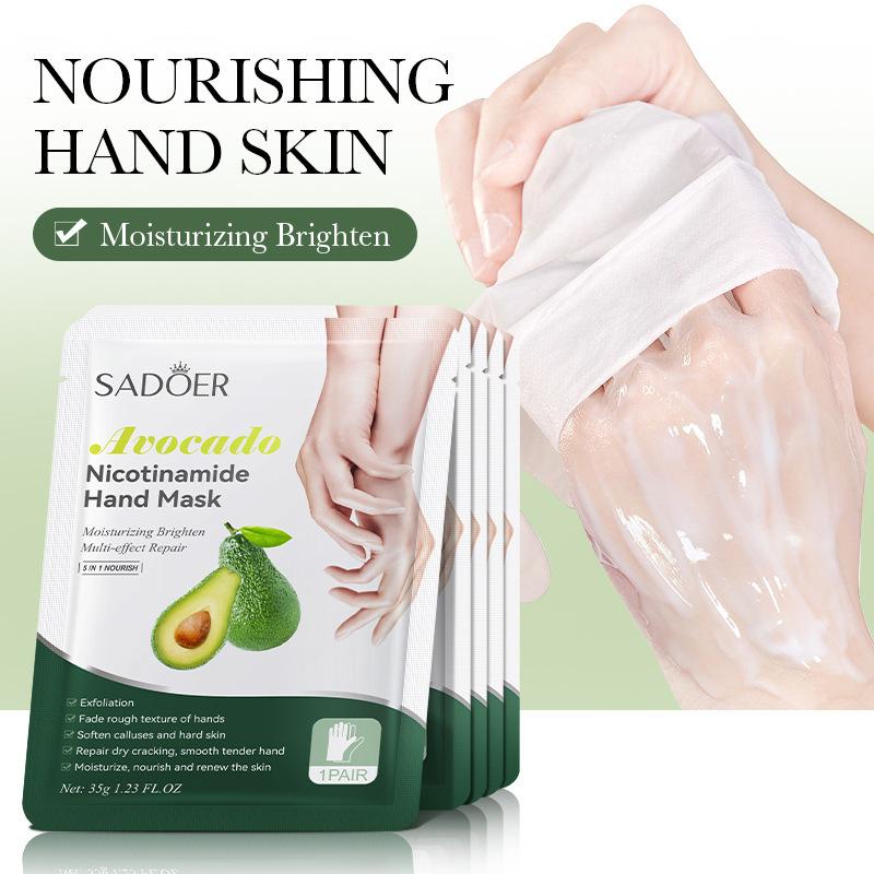 Mặt Nạ Tay Trái Cây, Tiếng Anh Đầy Đủ, Mặt Nạ Chân, Sadoer, Bơ Và Dâu Tây, Dưỡng Ẩm, Quốc Tế Thương Xuyên Biên Giới, Phát Sóng Trực Tiếp Làm Đẹp Da Whitening 3