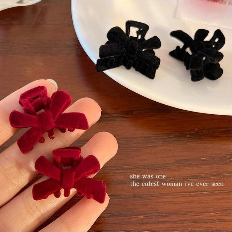 Kẹp Tóc Nơ Nhung, Dành Cho Nữ, Kẹp Tóc Gãy Bên Hông, Kẹp Hàm Nhỏ Kẹp Viền Trán, cài tóc, Kẹp Tóc Cao Cấp, Cỡ Nhỏ Women 0