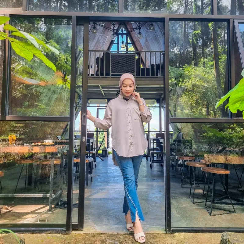 ThiniStore - Nabil Shakila kemeja atasan semi tunik polos casual kantor terkini Shakila Premium Muslim Katun  Wanita Baju Lembut  viral 6