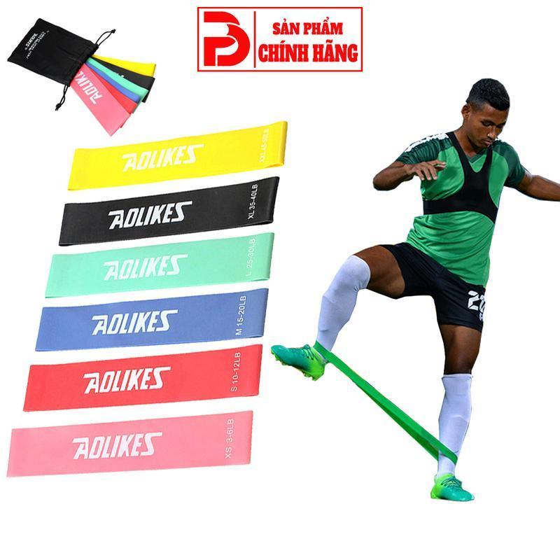 Dây kháng lực miniband tập đá bóng gym yoga chất liệu cao su đàn hồi chính hãng Aolikes Tập Gym Tập Chân