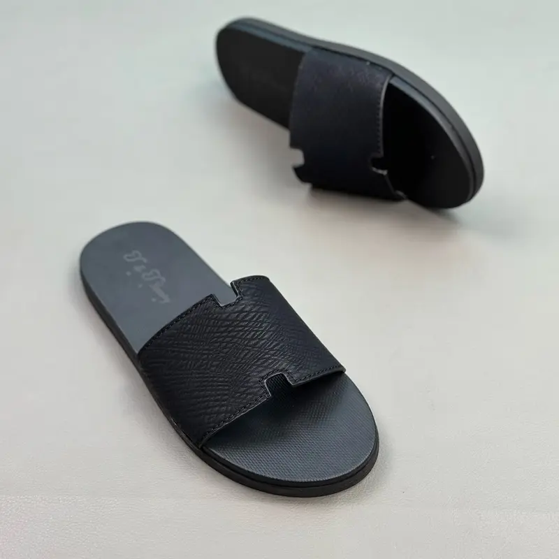 Dép Nam quai ngang da sít đế cao su đã khâu quai,cao 2cm (mã T13) Slipper DéP Đế Bằng 5