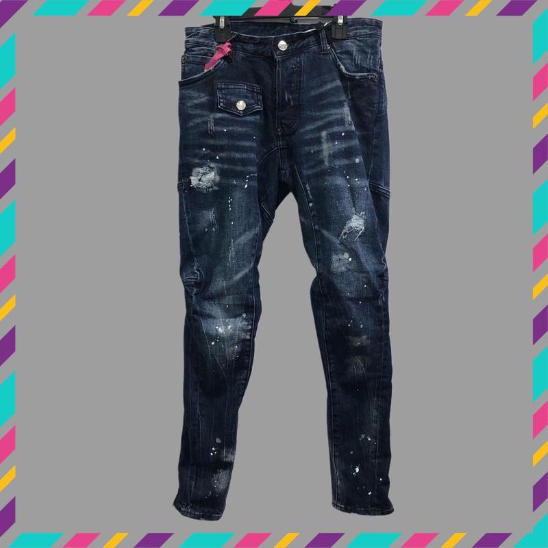 Quần jean nam DS, Q nam fom biker mở khoá ống chân