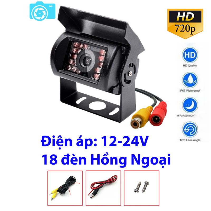 Camera lùi hồng ngoại cho xe tải nguồn từ 12-24V 18 đèn hồng ngoại vỏ bằng hợp kim siêu bền