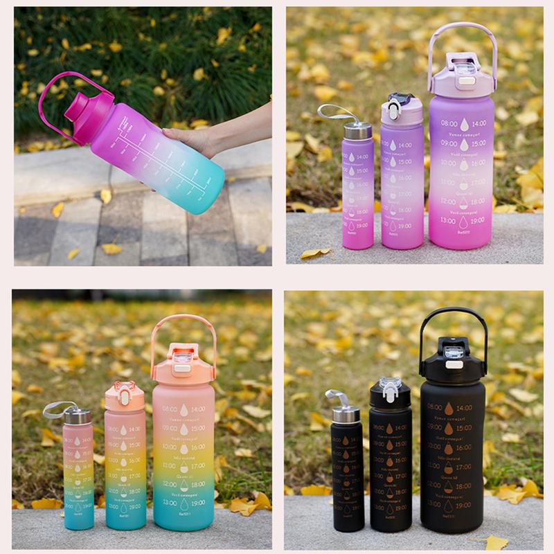 Product Introduction of Bình Nước Thể Thao, 3 Cái / Bộ, Có Ống Hút, Dành Cho Nam Và Nữ, Thích Hợp Cho Thể Dục, Ngoài Trời, Nước Lạnh, Có Điểm Đánh Dấu Thời Gian, Cốc Uống Nước 14