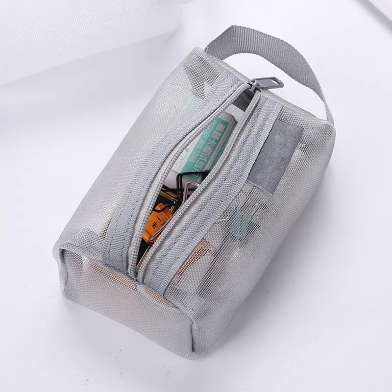 Túi lưu trữ lưới Nylon, cầm tay, dung lượng lớn, túi Giặt, túi Sắp Xếp mỹ phẩm, thích hợp cho du lịch 7