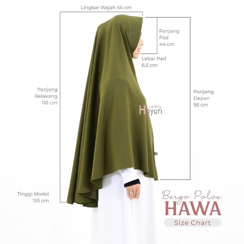 HIJAB HAYURI Bergo Daily Santri Putri Jumbo / Bergo Non Pad Pet Syari / Bergo Inaya Jumbo