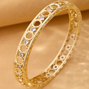 Gelang Tangan Berongga Gesper, Barang Kemas, Bersalut Emas, Gelang Zirkon, Mampu Milik, Mewah, Fesyen, Mewah, Serba guna, Barang Kemas Wanita, Merentas Sempadan Perak Permata Bangles Bracelets
