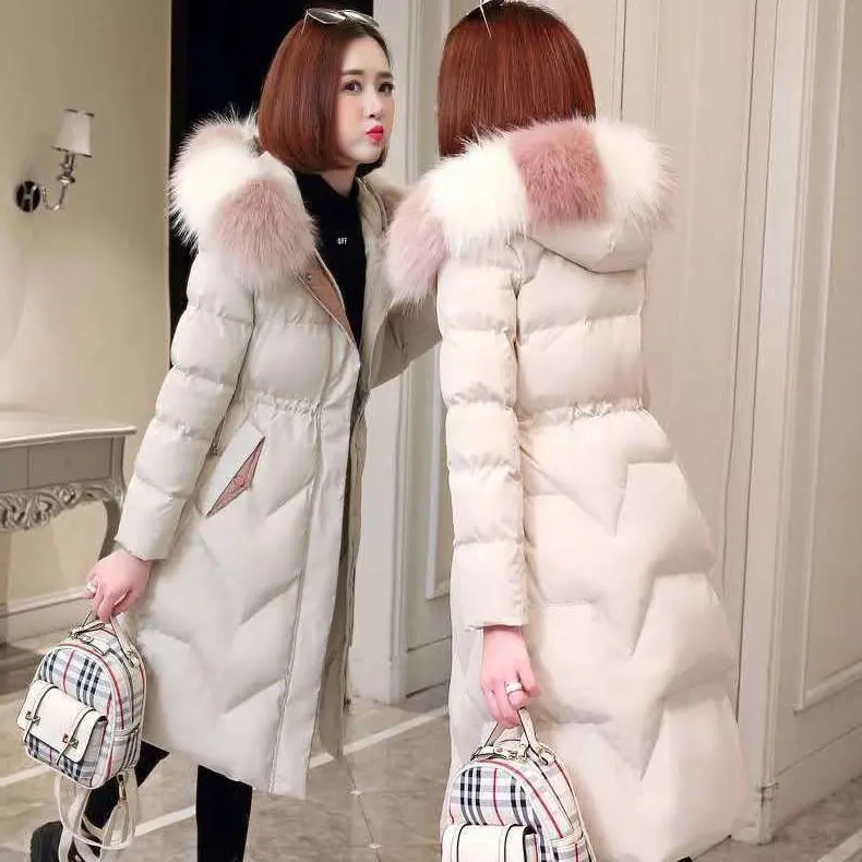 Áo Phao Mùa Đông, Ngoại Cỡ Cho Nữ, Áo Khoác, Dài, Phồng, Có Cổ Lông, Áo Mặc Bên Ngoài 0