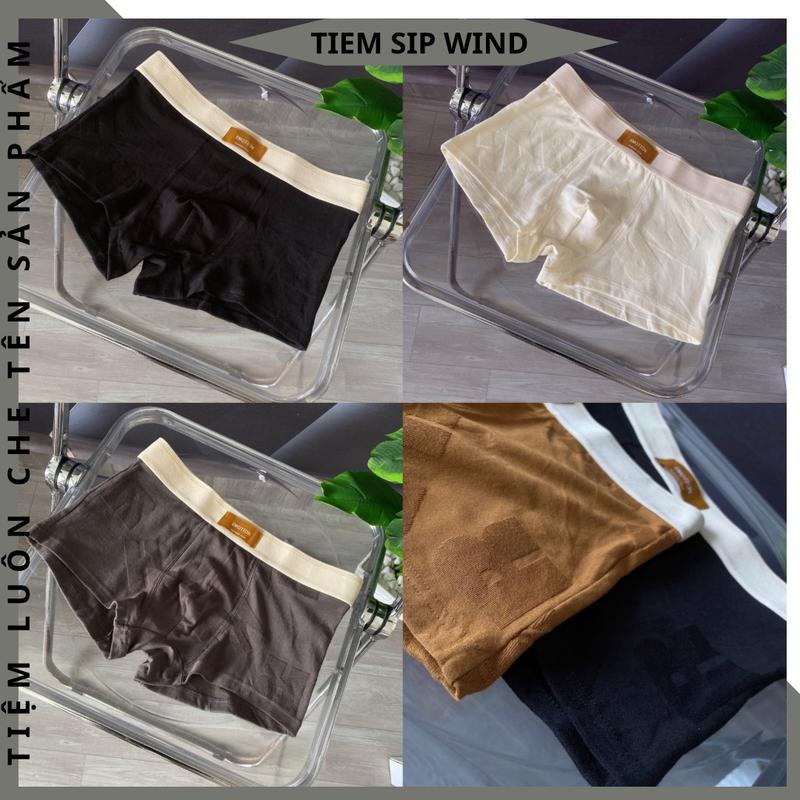 Quần sịp đùi chất liệu cotton thêu nổi co giãn 4 chiều thấm hút mồ hôi tốt WIND EMOTION THÊU Boxers/Trunks Washed đồ lót quanxi nam Quần Boxer Menswear