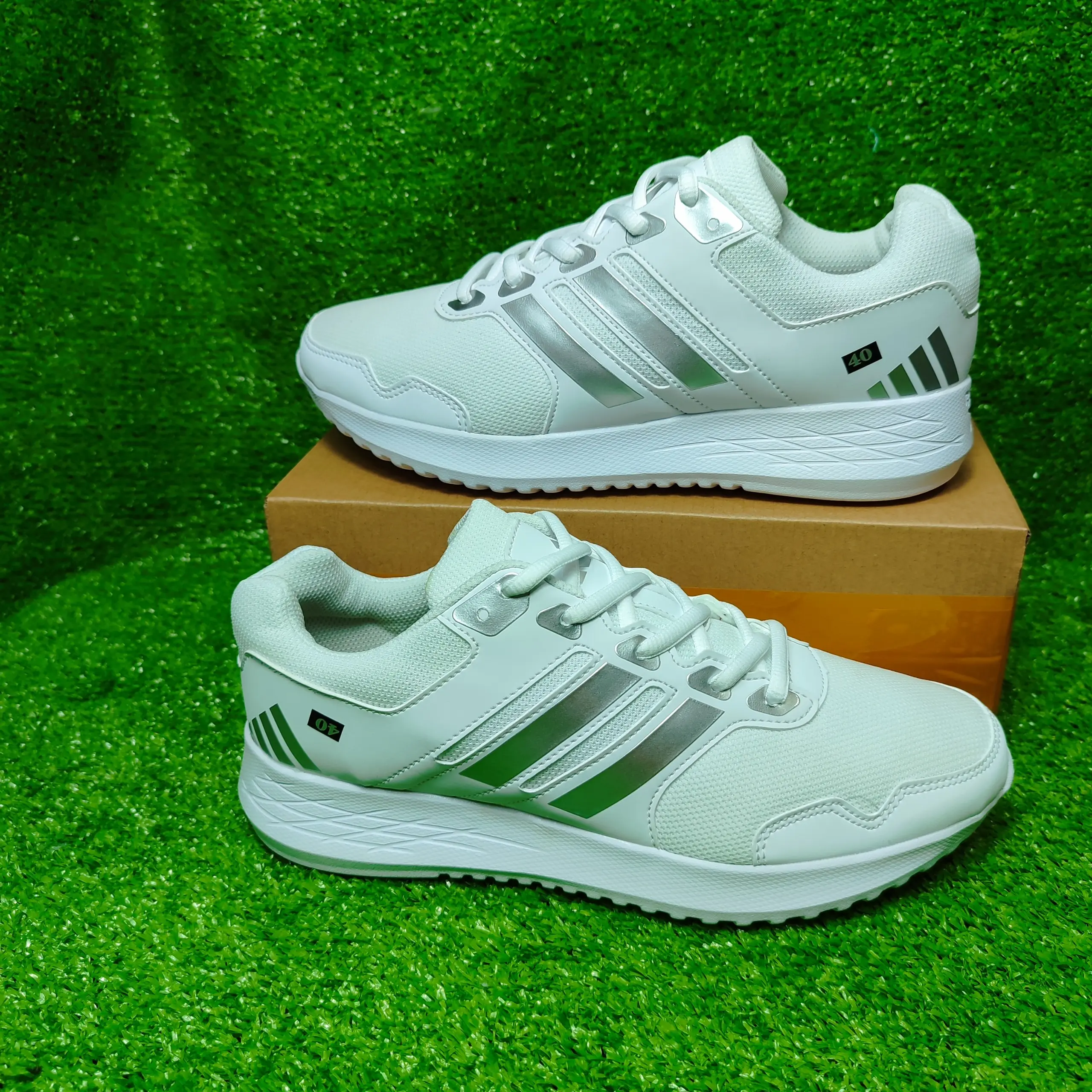Giày thể thao sneaker nam nữ giày học sinh trắng sọc bạc  + Đen full fullsize từ 35 đến 44 đế siêu vải lưới thoáng Shoes Đế Bằng