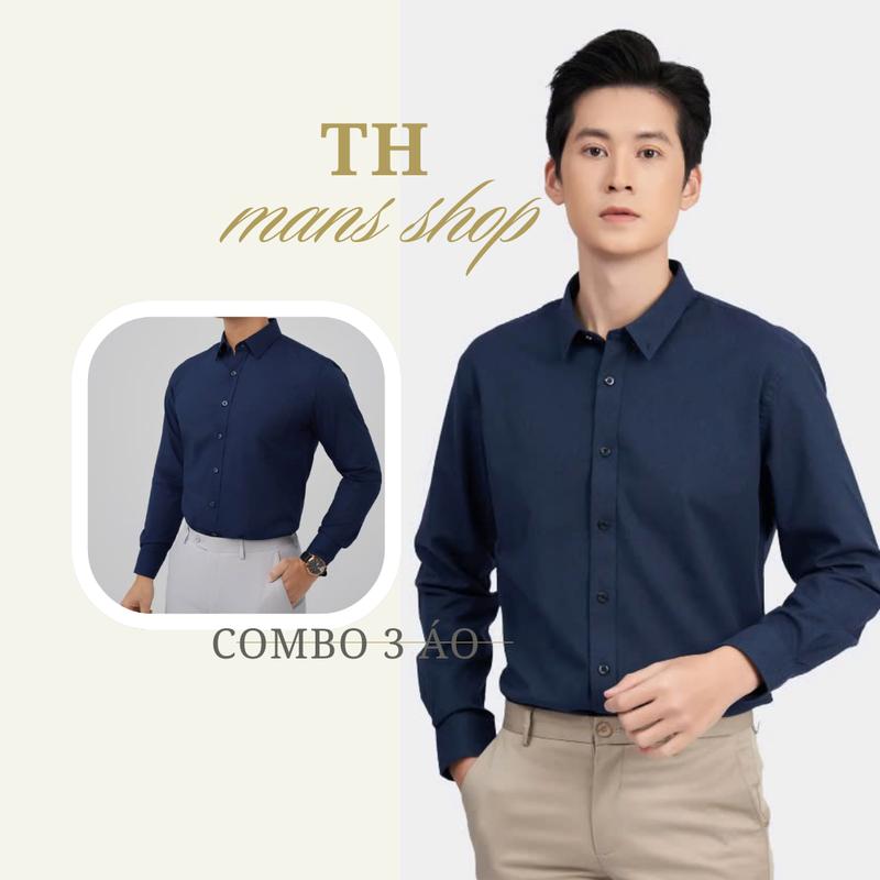 COMBO [3 ÁO] Áo Sơ Mi Nam Dài Tay ,Chất Vải Lụa Hàn ,Áo Sơ  Mi Nam Thiết Kế  Fhom Đẹp,Áo Sơ Mi Nam Công Sở Thanh Lịch 4