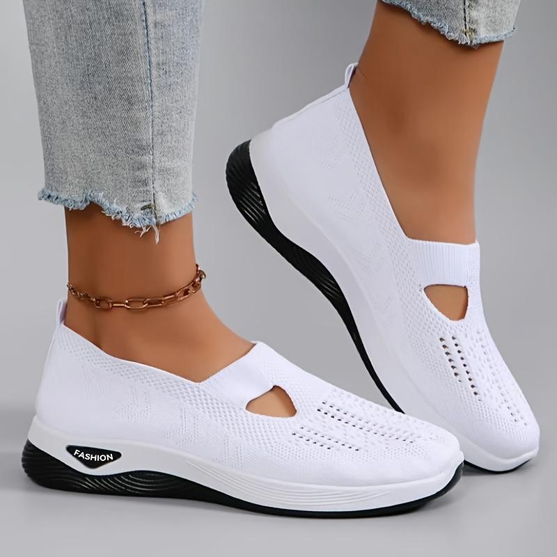 Product Introduction of 1 Pair of Women's Hollow Sneakers-Breathable Lightweight Slip-on Walking Shoes, Non-Slip Soft Sole, Comfortable Textile Lining, Multiple Colors Available-Suitable for All Seasons, Footwear Accessories 4