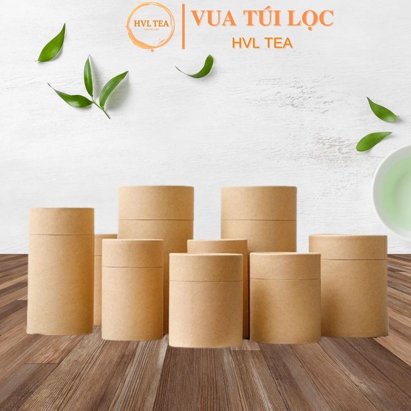  Hộp đựng trà lọ đựng hạt khô thảo dược chất liệu kraft nhôm nắp giấy đựng gia vị đựng đồ ăn - HVL TEA 