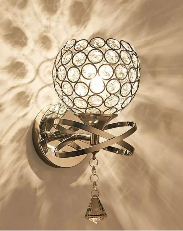 Đèn tường pha lê cúc, đèn tường phòng ngủ, đèn cầu thang phong cách hiện đại