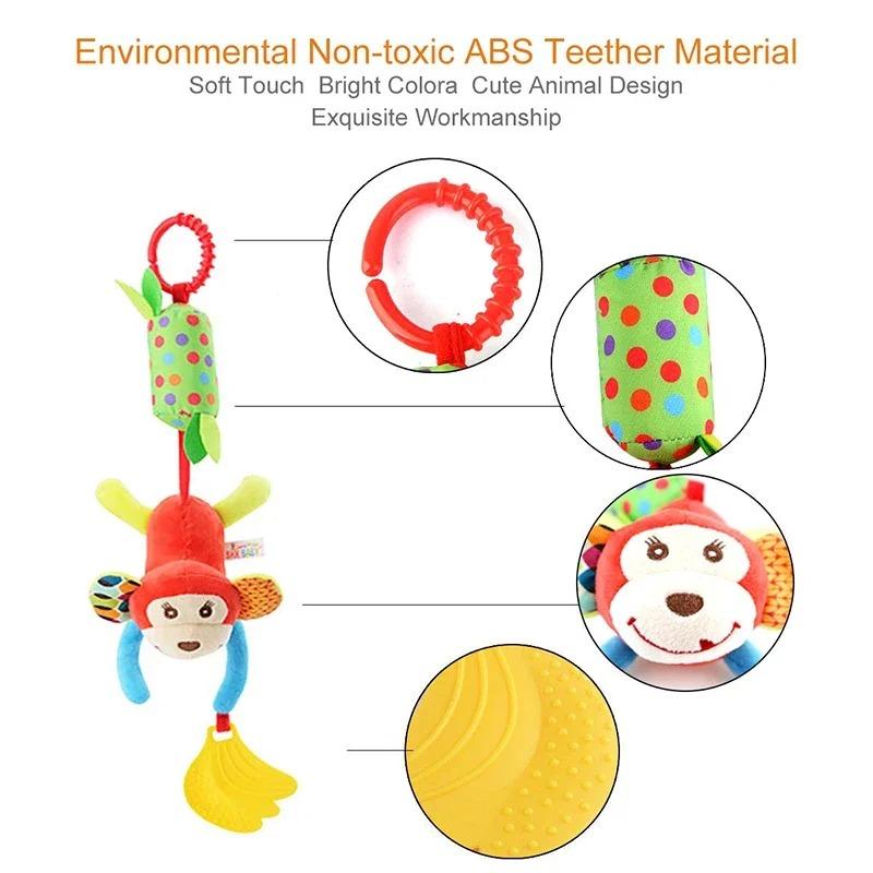 Product Introduction of Baby Sensory Hanging Rattles Soft Learning Toy Plush Animals Stroller Infant Car Bed Crib with Teether for Bebe Babies Toddlers 10