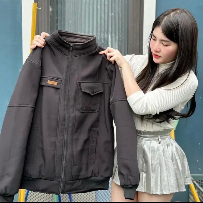 vải gió Áo khoác nam trung niên cho ông bố siêu ấm loại rẻ