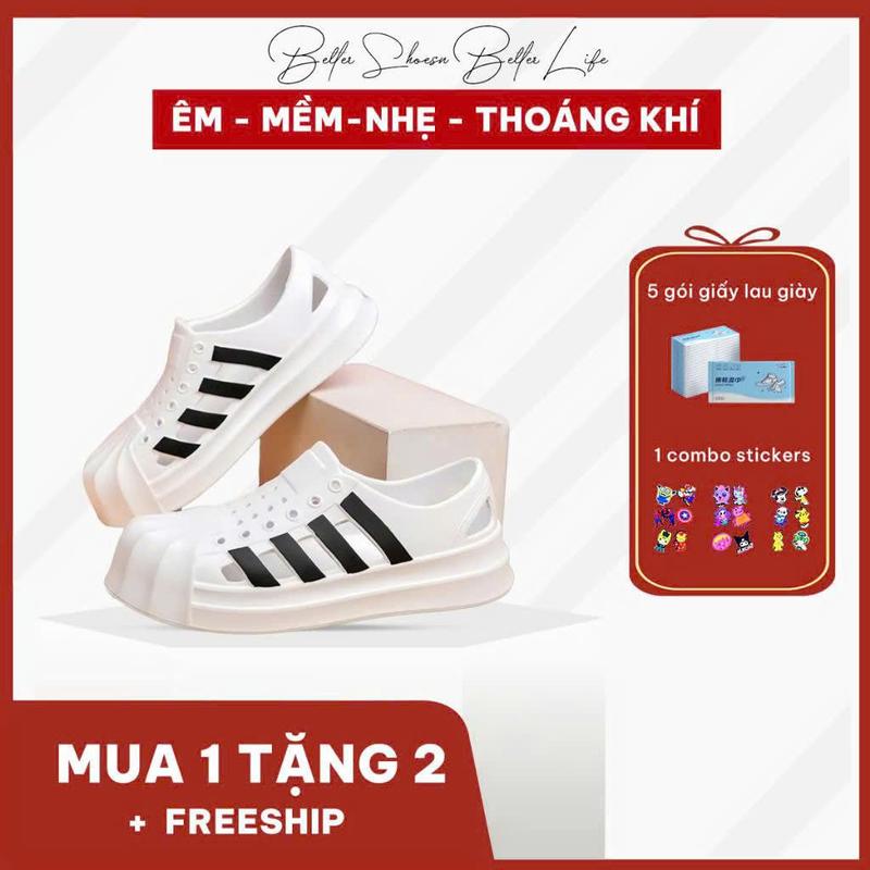 [ Charm + Khăn giấy ] [FORM CHUẨN ] Giày nhựa luchi, Giày Nam nữ Đế Bằng dáng thể thao ôm chân thoáng khí thích hợp đi mọi nơi Sneaker Sport Xmas, giày tết Shoes