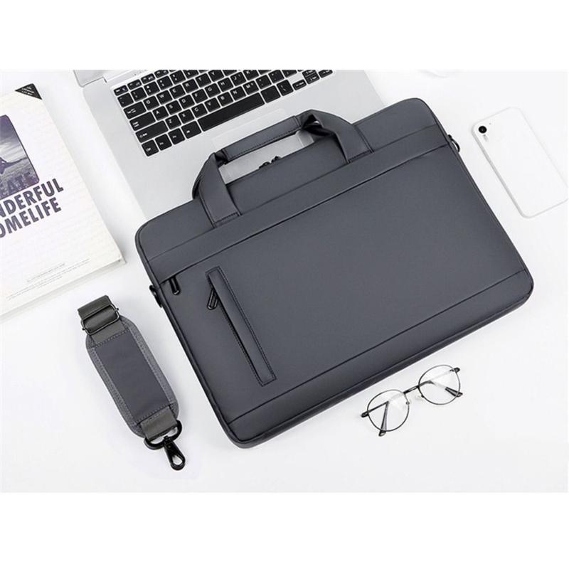 Product Introduction of New Business Briefcase Bag Waterproof 15 Inch Laptop Bag Leather Shoulder Office Handbag Men 11