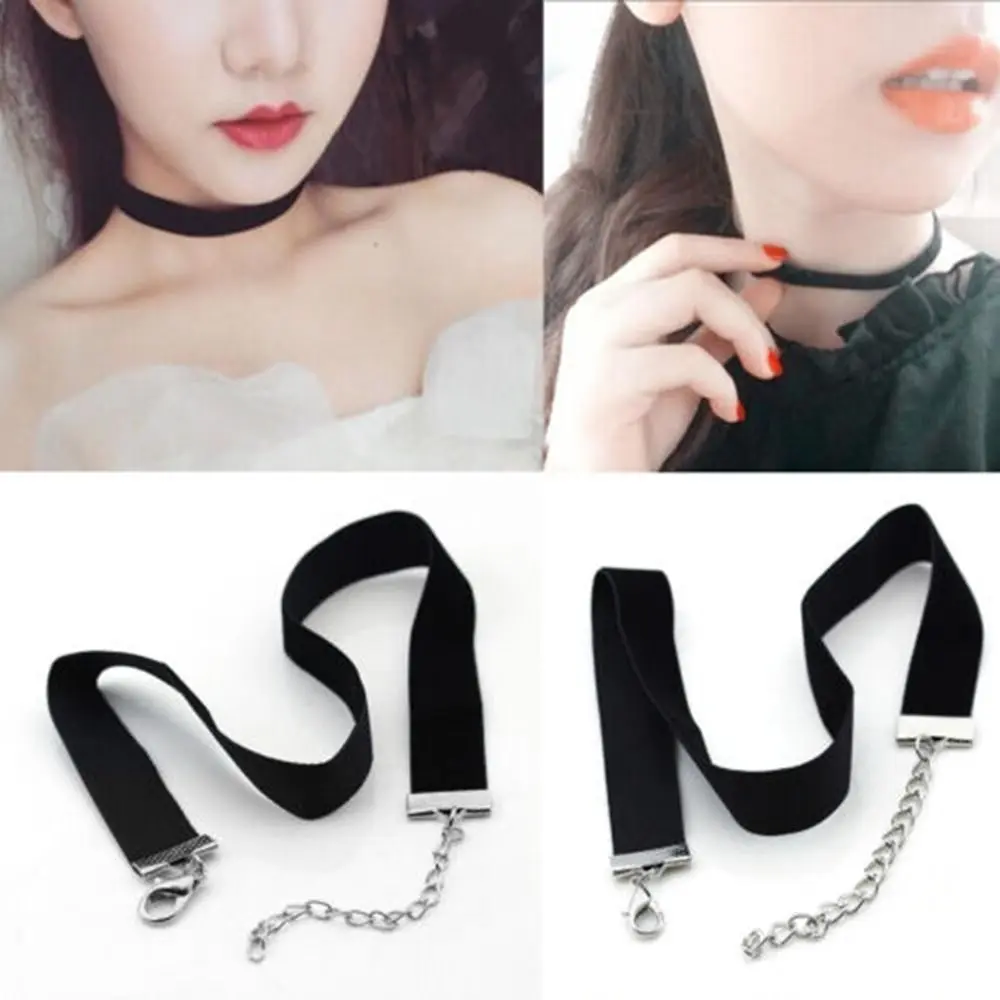Statement  Classic Vintage Elegant Velvet Choker Necklace Gothic Black Ribbon