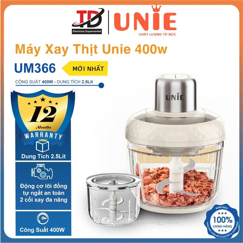 Máy Xay Thịt Unie UM366, 2 Cối Xay Công Suất 400w, Hàng chính hãnġ