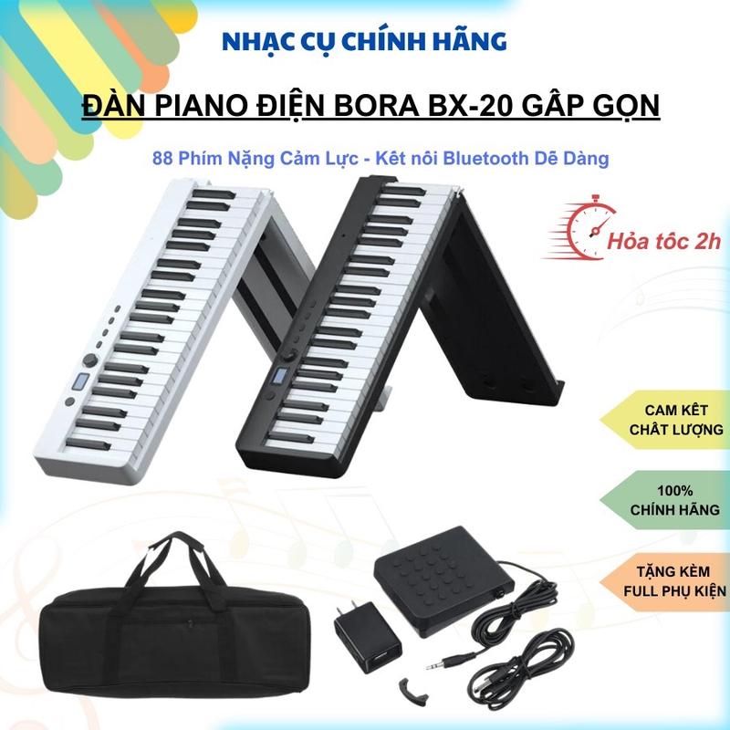 [MUA 1 TẶNG 1] Đàn piano điện BORA BX-20 gập gọn 88 phím cảm lực tốt full phụ kiện tặng 1 chân đàn chữ X