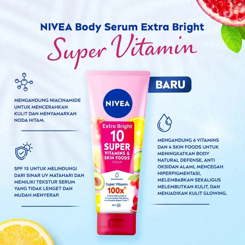 Paket TwiinPack (2pc) 10 Super Vitamins & Skin Food Serum 180ml Semua Jenis Kulit Hidrasi 1