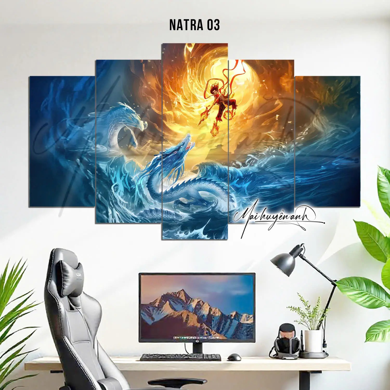 NATRA / Bộ 5 tranh Fomex  - Mai Huyền Anh - PXDECOR, decor trang trí phòng, Trang trí nhà cửa, có keo dán đi kèm