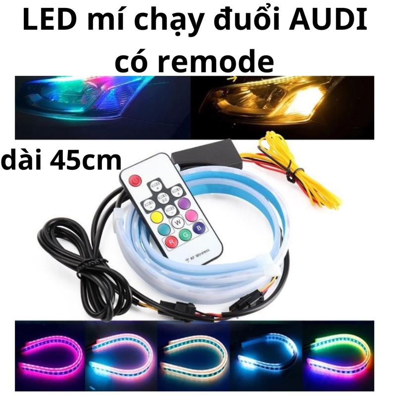 [NNVG06] 2 dây Đèn LED mí chạy đuổi AUDI có remode màu RGB nguồn 12v DC dài 45cm gắn xe máy oto xe điện