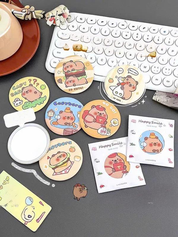  Gương Mini Trang Điểm Một Mặt Nhỏ Gọn Cầm Tay Hoạ Tiết Cabybara Siêu Hot 