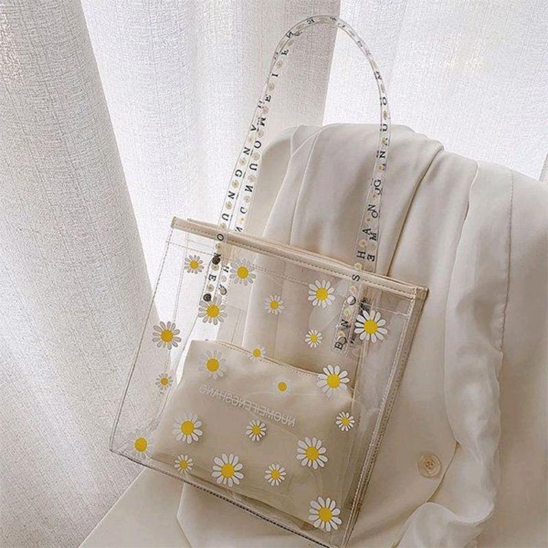 BISA COD! TERMURAH! SHOULDER BAG TOTEBAG MIKA TRANSPARAN AESTHETIC 1