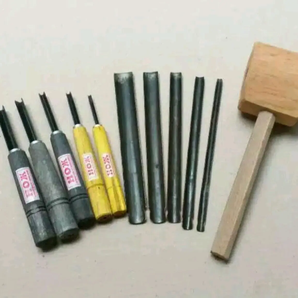 Alat Pahat Ukir Kayu Paket Kol dan Coret Gagang plus palu