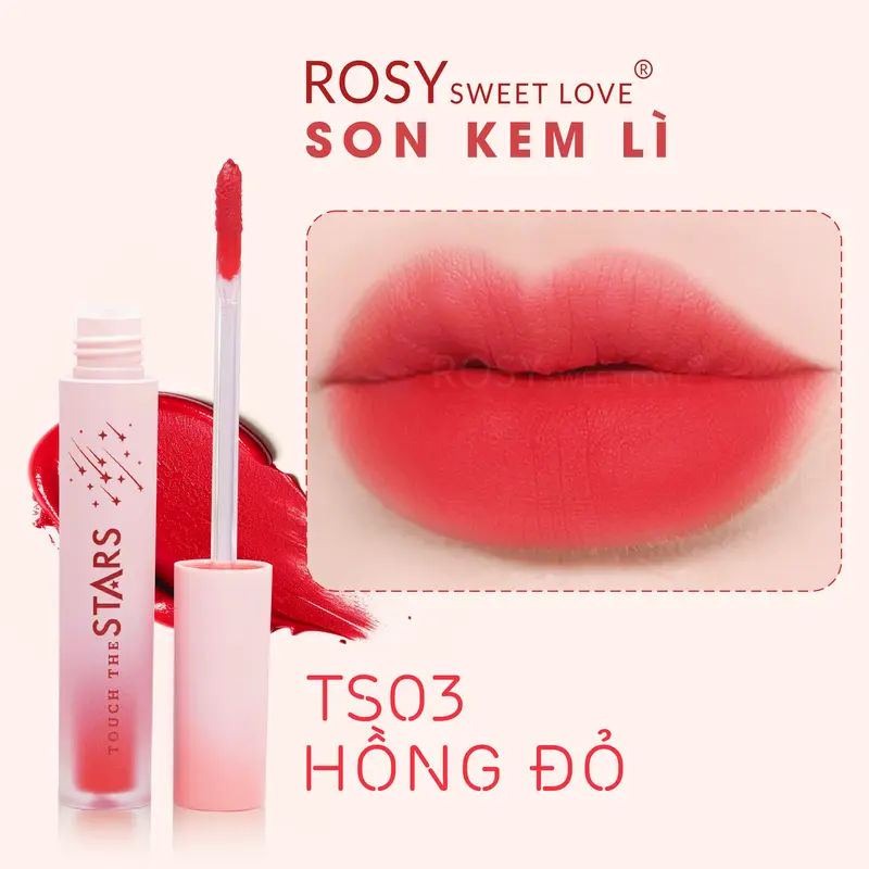 [TẶNG CỌ + GƯƠNG] COMBO 1 son sáp và 1 son kem lì Rosy Sweet Love - Lên màu chuẩn, dưỡng mềm môi Cosmetic Mỹ Phẩm Son Môi Trang Điểm 6