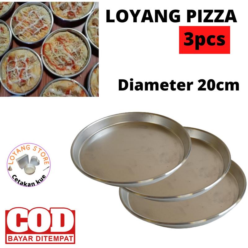 3 pcs Loyang pizza di berbagai macam ukuran Aluminium 2