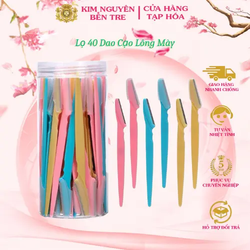 Lọ 40 Dao Cạo Lông Mày, Dao Cắt Tỉa Lông Mày, Dao Định Hình Lông Mày