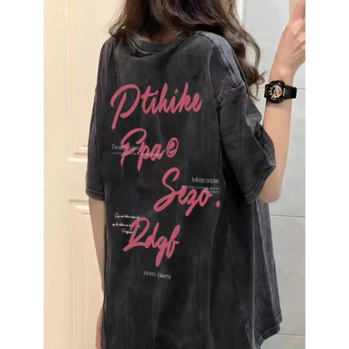 Áo thun nữ giấy bigsize vintage Nâu xám cổ tròn unisex bigsize áo phông hình FOCUS local brand ulzzang 100%cotton 8.4 Top Women Cổ Tròn