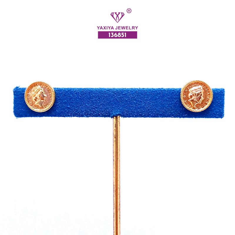 Yaxiya Anting Tusuk Wanita Model Koin Aksesoris 493 2